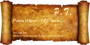 Passinger Tímea névjegykártya